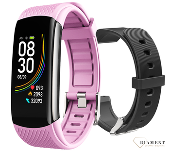 Smartwatch opaska sportowa Rubicon Rnce59 z dodatkowym paskiem w kolorze różowym.png